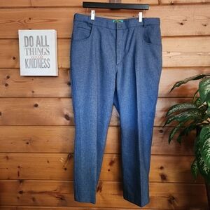 Haband's Fit Forever Pant 060 Blue Slack Straight Leg Trouser Vintage Sz 38 X28"